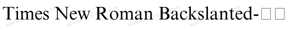Times New Roman Backslanted字体转换